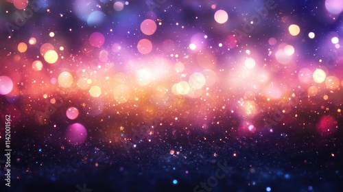 Abstract bokeh lights background with vibrant colors.