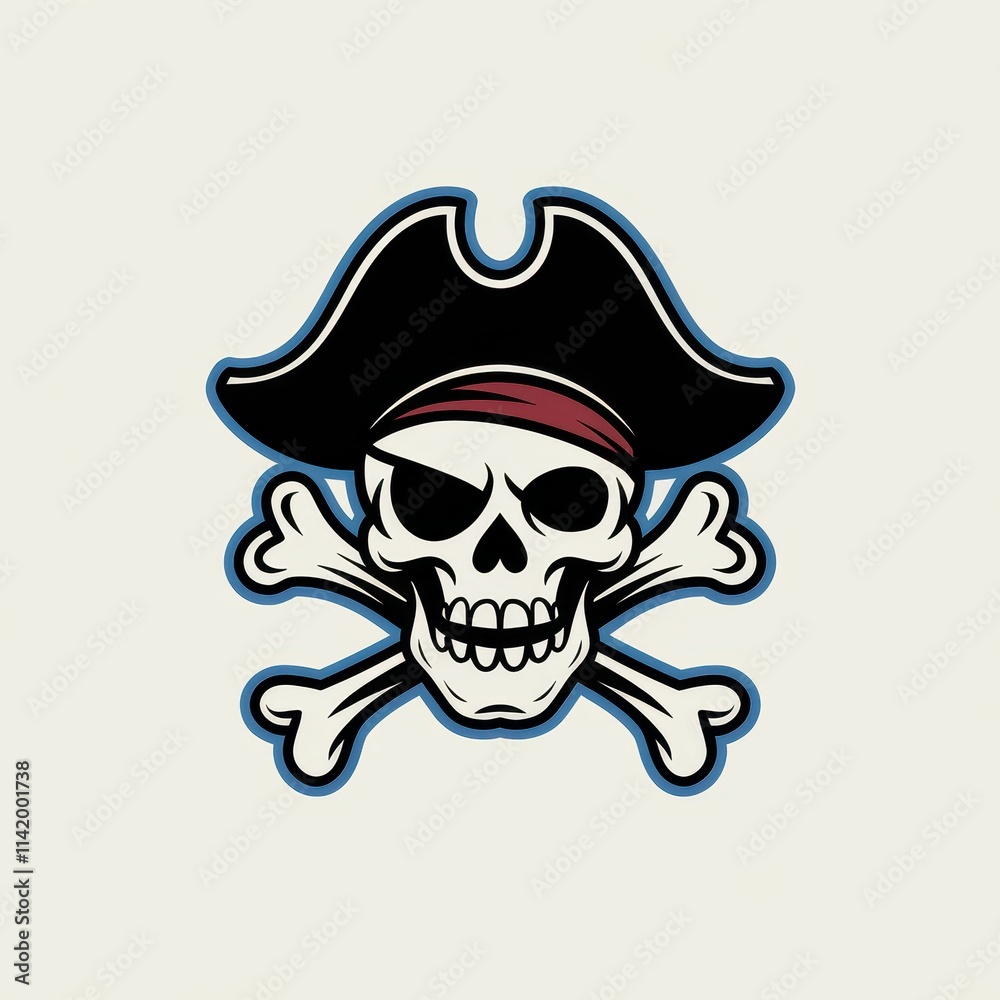 Pirate Skull Crossbones Wearing A Tri Cornered Hat Pirate Skull Crossbones Wearing A Tri Cornered Hat