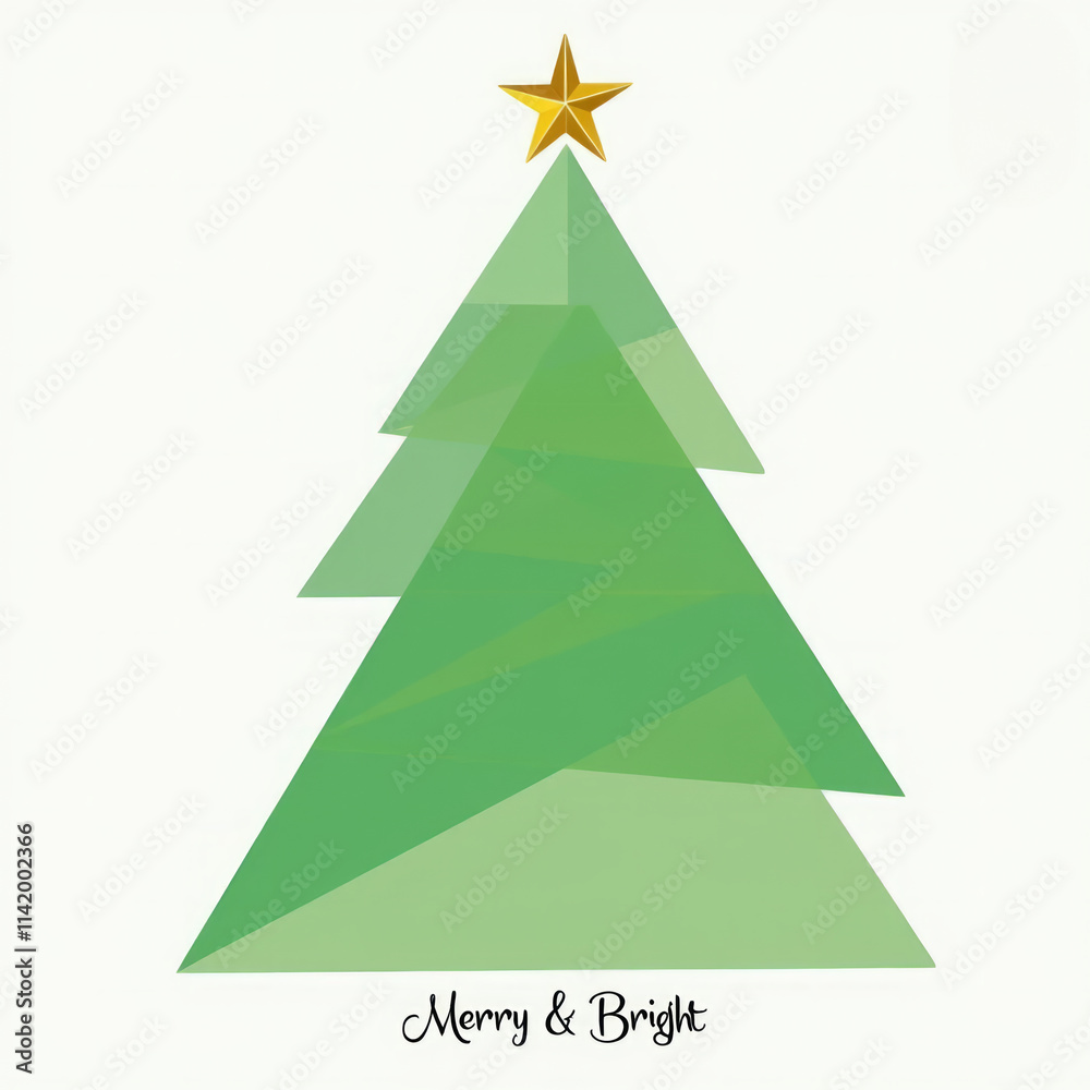 Geometric Christmas Tree with Overlapping Shapes and Holiday Accents Geometric Christmas Tree with Overlapping Shapes and Holiday Accents