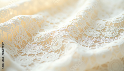 Delicate Floral Lace Fabric Texture