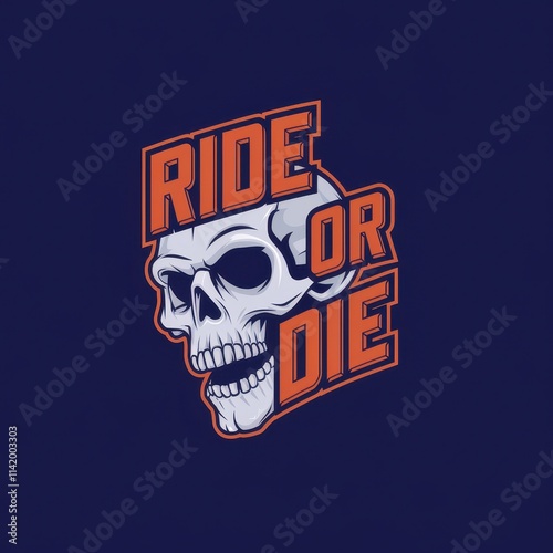 Ride Or Die Skull Graphic Design Illustration photo