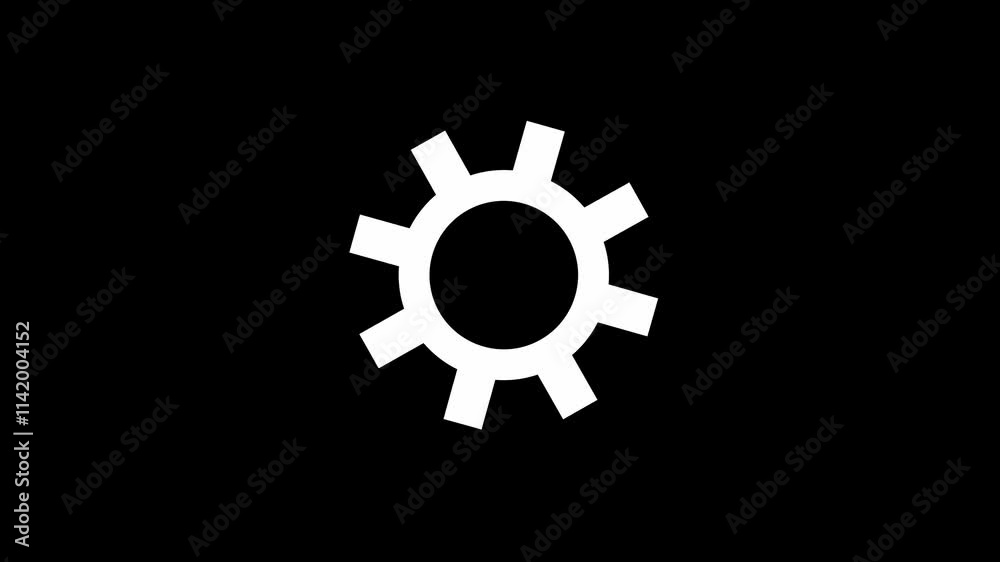 Settings icon animation isolated, gear setting icon on black background, Spinning gears, and Rotating Gears icon animated video Settings icon animation isolated, gear setting icon on black background, Spinning gears, and Rotating Gears icon animated video