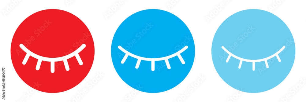 eye closed icon. Vector unicorn eyelashes. Closed woman eyes. Vector icon. Cute design . close eye icon vector modern style.