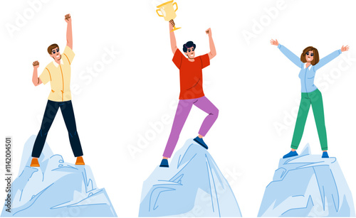 honor leadership honour vector. integrity influence, vision respect, courage empathy honor leadership honour character. people flat cartoon illustration