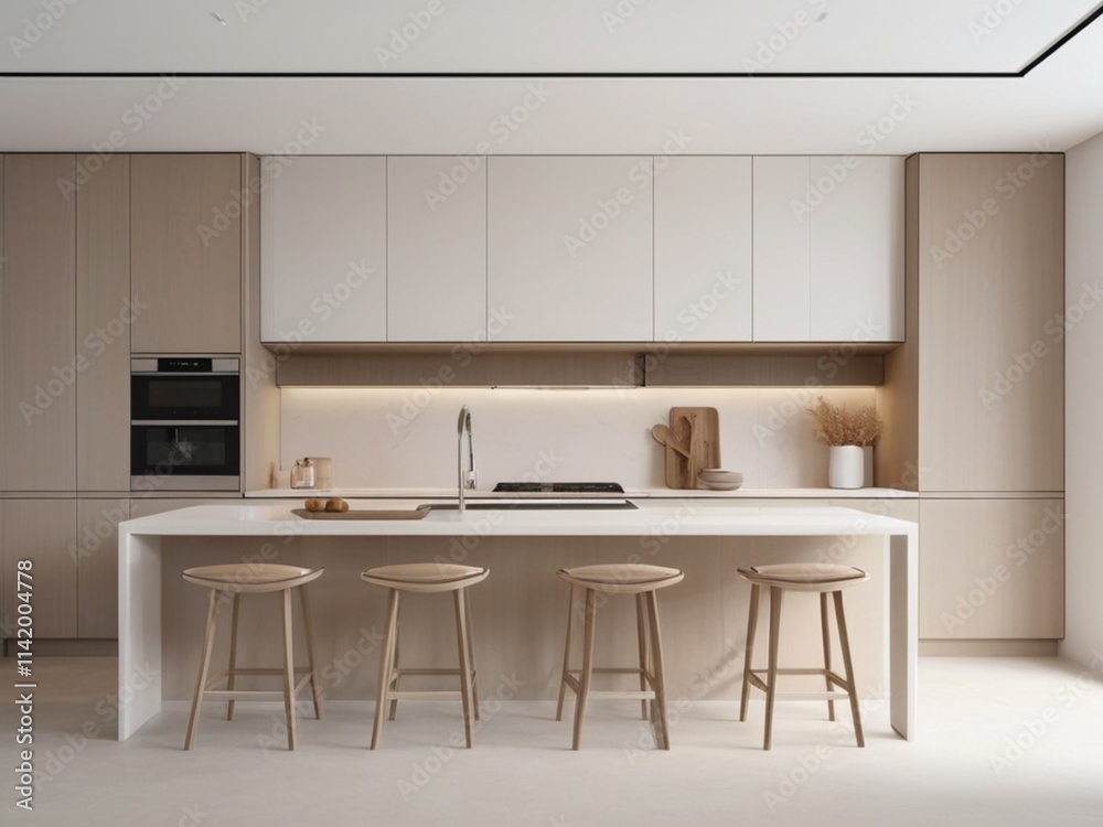 minimalist kitchen with clean lines, neutral tones, and hidden storage minimalist kitchen with clean lines, neutral tones, and hidden storage