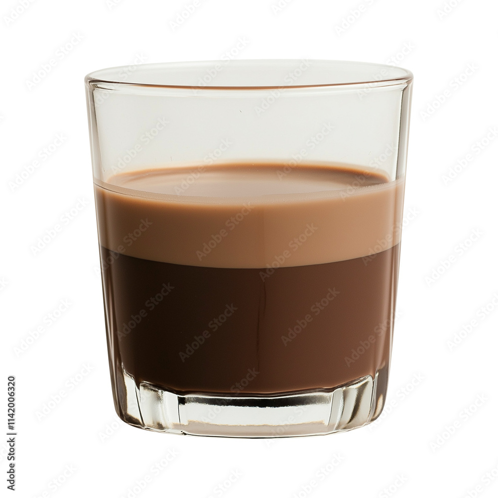chocolate milk in glass isolated on transparent white background, clipping path chocolate milk in glass isolated on transparent white background, clipping path