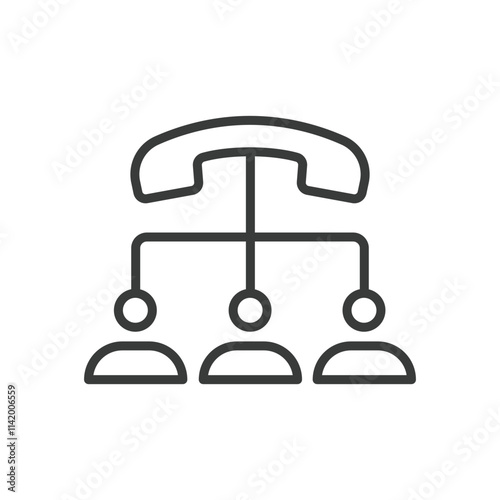 Cold calling, icon in line design. Cold calling, sales call, phone call, cold outreach, business communication on white background vector. Cold calling, icon in line design editable stroke icon