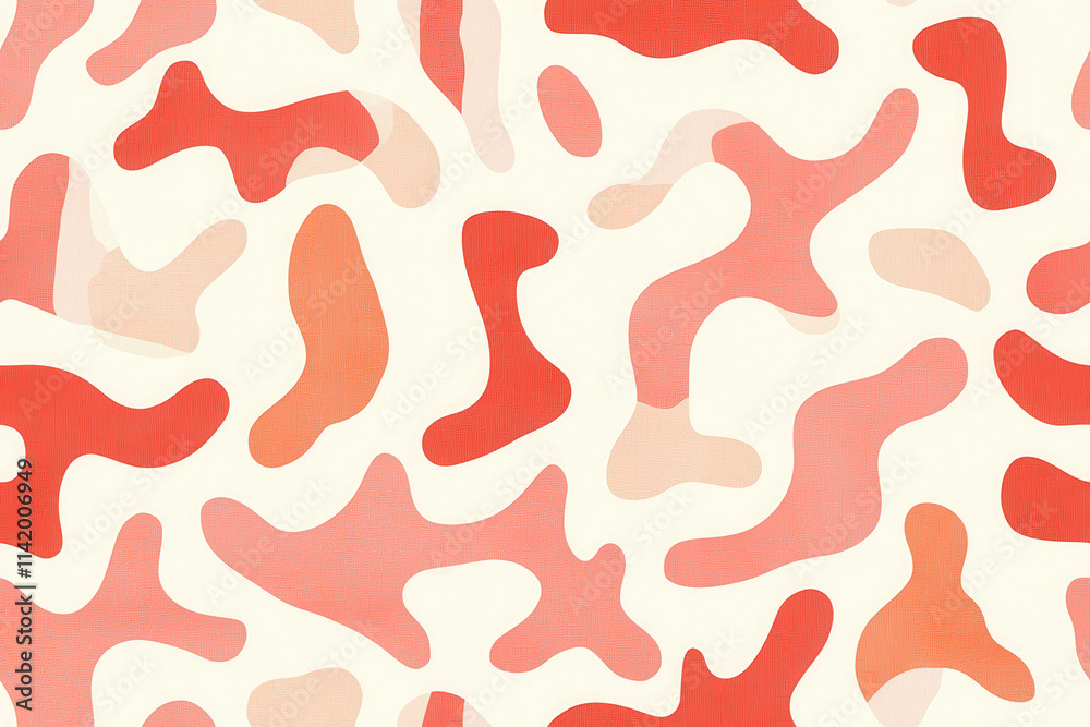 Abstract seamless fluid shapes in shades of red and beige with a textured style Abstract seamless fluid shapes in shades of red and beige with a textured style