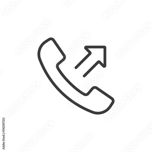 Outgoing call, icon in line design. Outgoing, call, phone, communication, mobile, dialing, contact on white background vector. Outgoing call editable stroke icon