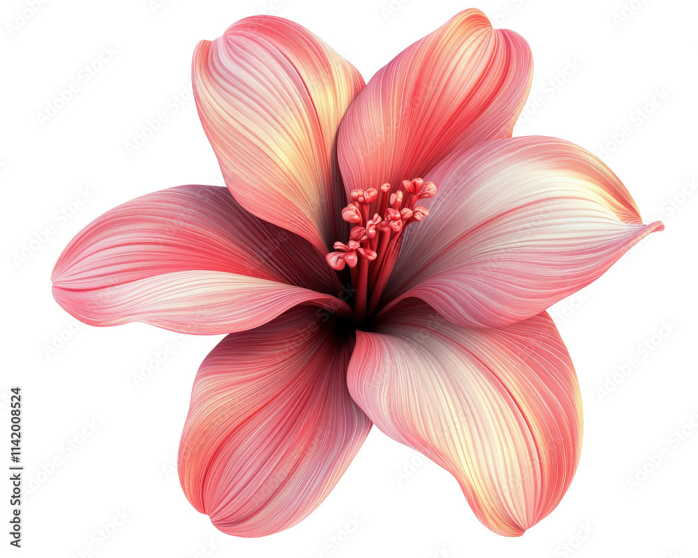 Fototapeta premium vibrant pink flower with delicate petals and intricate details, showcasing blend of soft hues and striking center. This floral beauty adds touch of elegance to any setting
