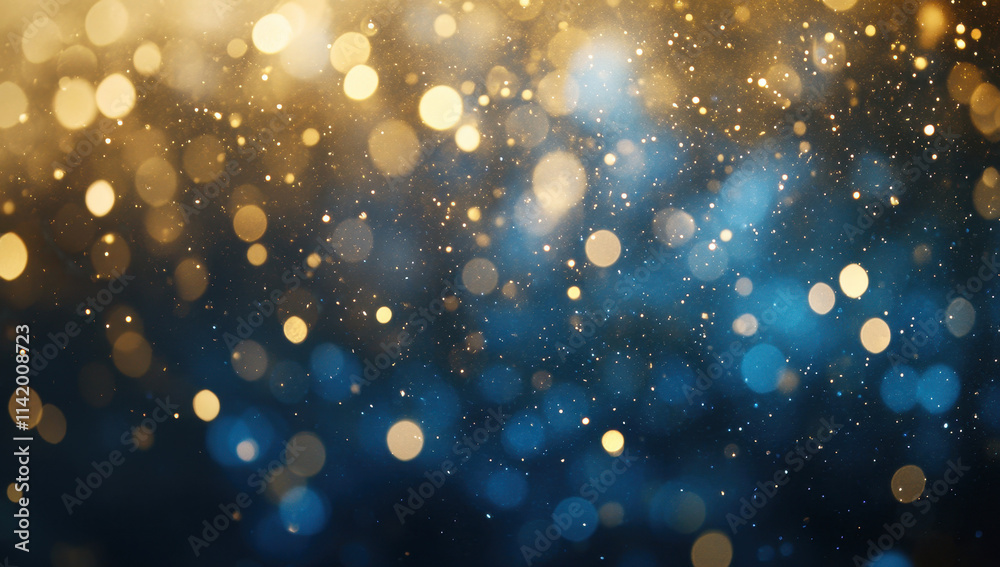 Golden and blue bokeh background perfect for New Year celebrations