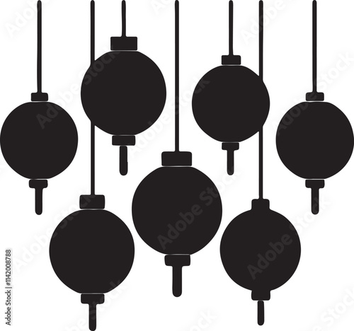 lantern china set of silhouettes of silhouettes black and white chairs christmas ball