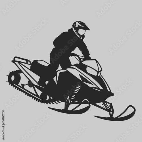 snowmobiling silhouette design art and illustration