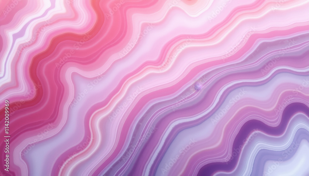 Polished agate slab texture featuring wavy pink and lavender bands Polished agate slab texture featuring wavy pink and lavender bands