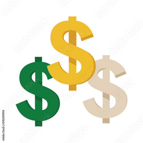 This 3d golden dollar symbol represents finance and wealth in the business market as a recognizable currency sign