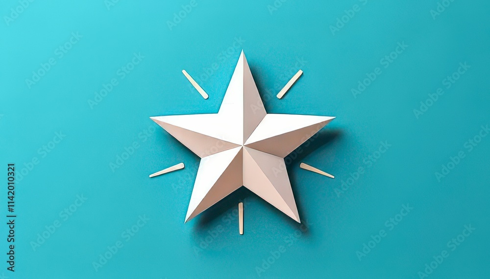 Obraz premium Bright idea concept. Three-dimensional star design on a vibrant blue background, suggesting creativity and modern aesthetics.