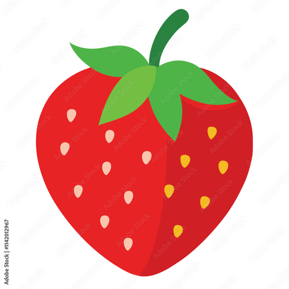 Obraz premium A fresh red strawberry vector illustration depicts a sweet and juicy berry fruit