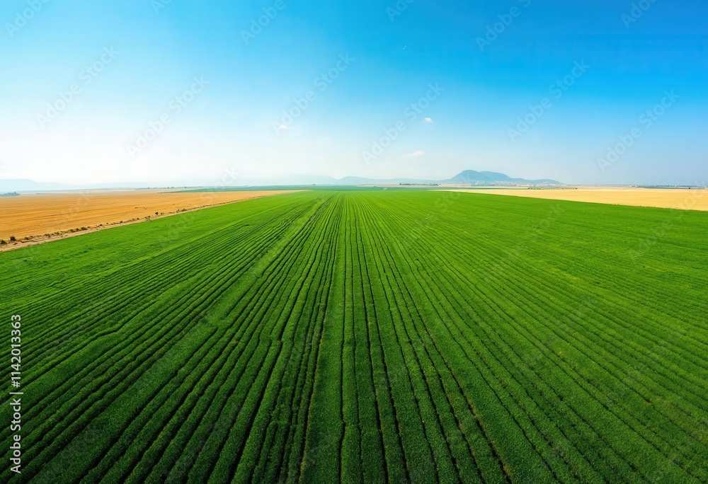Aerial View of Lush Green and Golden Fields Aerial View of Lush Green and Golden Fields