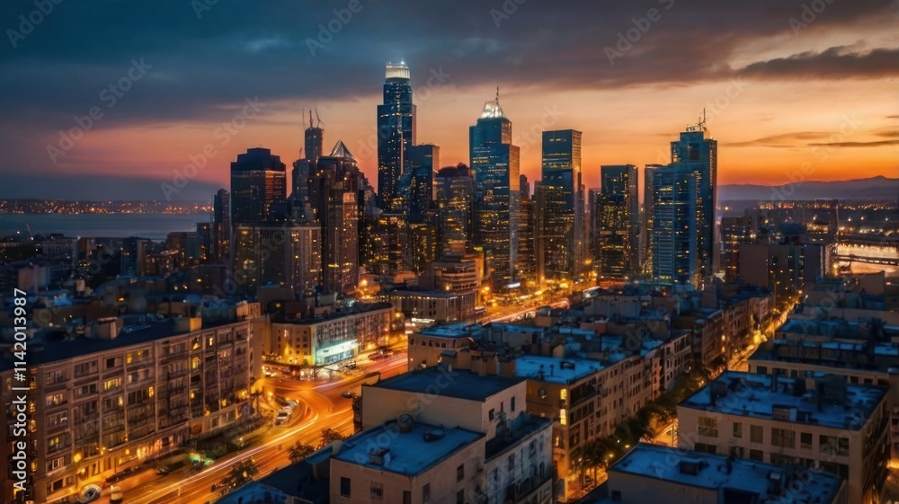 Obraz premium Sunset Cityscape