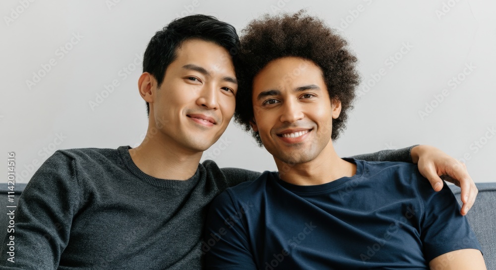 Friendship and diversity with asian and african american young adults relaxing together Friendship and diversity with asian and african american young adults relaxing together