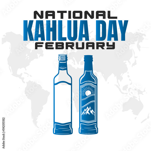 NATIONAL KAHLUA DAY social media post Vector Illustration on february