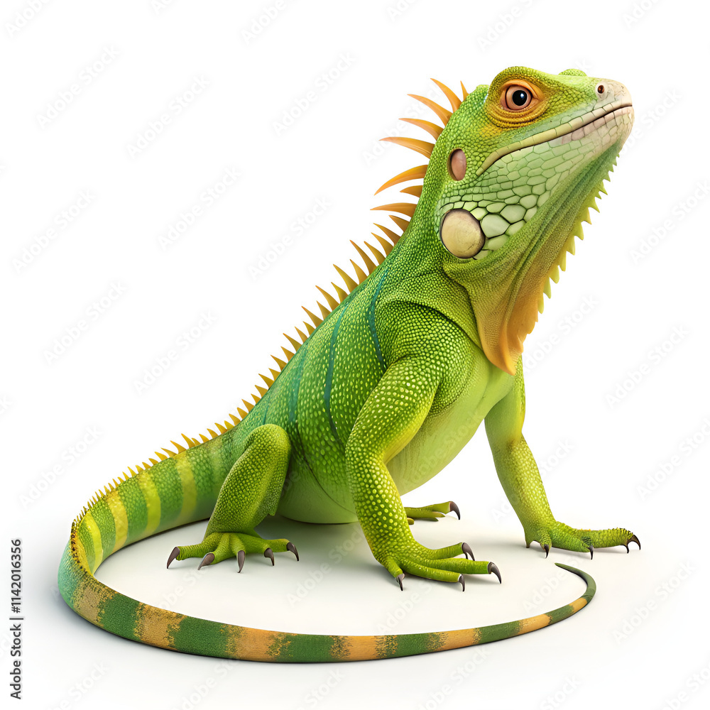 Fototapeta premium Colorful Iguana Illustration Isolated on White