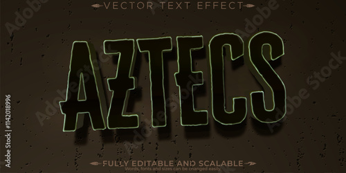 Aztec editable text effect, editable temple and ancient text style