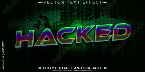 Hacker editable text effect, editable code and cyber text style
