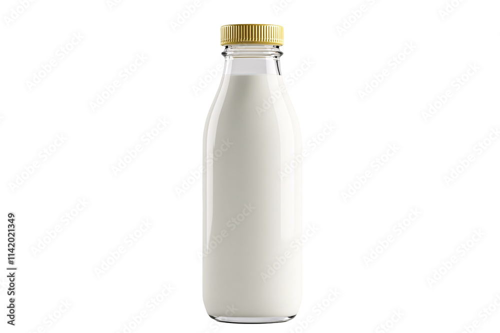 a bottle of milk with a yellow cap a bottle of milk with a yellow cap