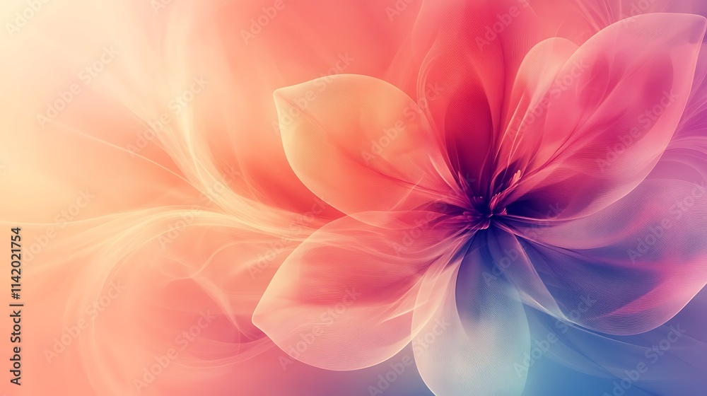 Abstract Pastel Flower Soft Hues Delicate Design Abstract Pastel Flower Soft Hues Delicate Design