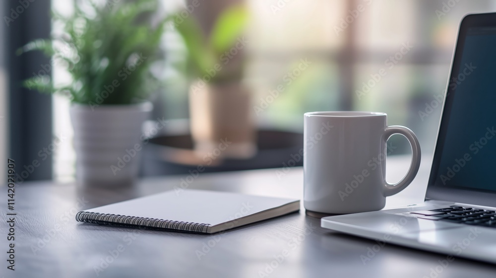 A minimalist office desk design featuring essential items for a clutter-free and productive workspace. A minimalist office desk design featuring essential items for a clutter-free and productive workspace.