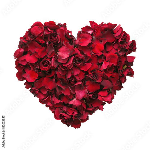 Heart of roses isolated on transparent background