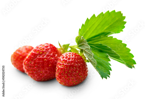 Wallpaper Mural Fresh strawberry with leaves Torontodigital.ca
