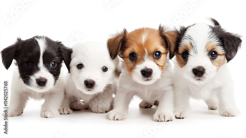 Playful puppies tumbling home photo indoor close-up a litter of joy photo