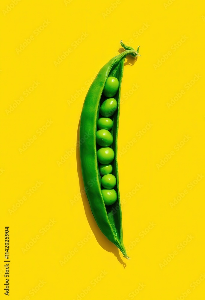 Green Pea Pod on Yellow Background
Green Pea Pod on Yellow Background