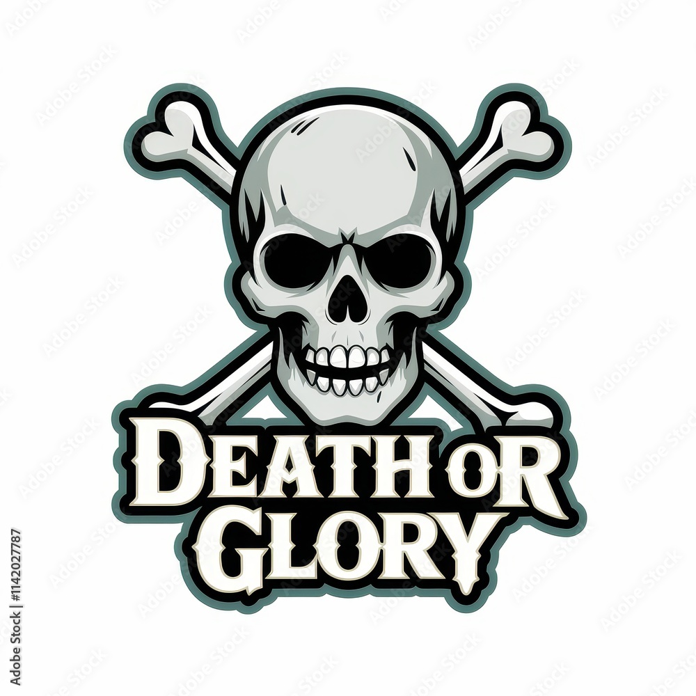Fototapeta premium Skull Crossbones Death Or Glory Graphic Design