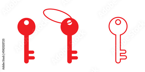 Key icon set. Key vector icon. Key symbol. Lock or unlock sign. Padlock. Lock symbol. Unblock. Password icon. Access sign. Private access. Logo template. Safety symbol. Door key. Key silhouette. Key 
