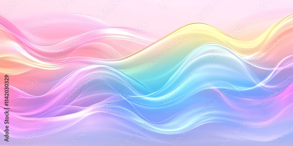 Fototapeta premium Abstract pastel rainbow wave background.