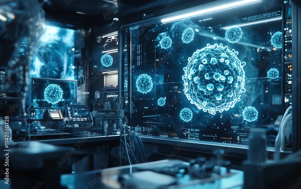 Futuristic oncology lab Futuristic oncology lab