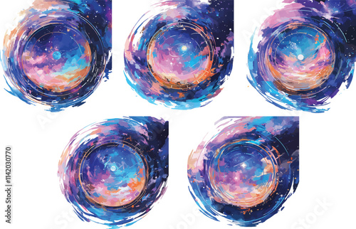 time portal watercolor clipart