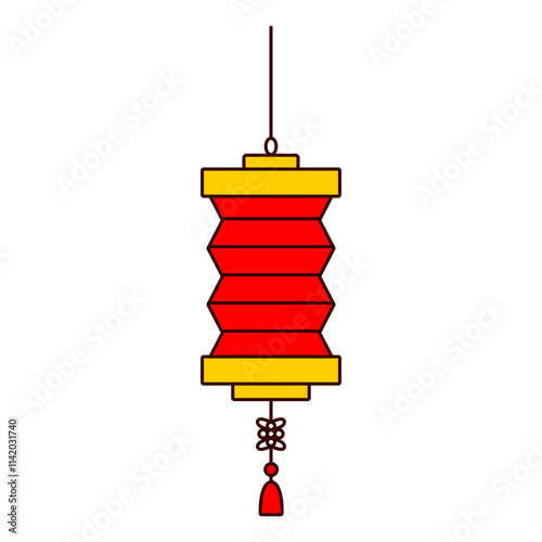 Chinese lantern cartoon in various shapes, digital art illustration.