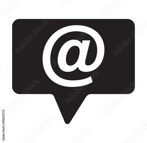 Mention icon in trendy outline style isolated on white background. Mentions Icon Vector Illustration Eps10. icon mention friend using line style. 