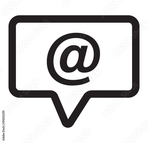 mentions icon vector illustration . mention icon perfect for website, blog, logo, graphic design, social media, UI, mobile app. eps 10.