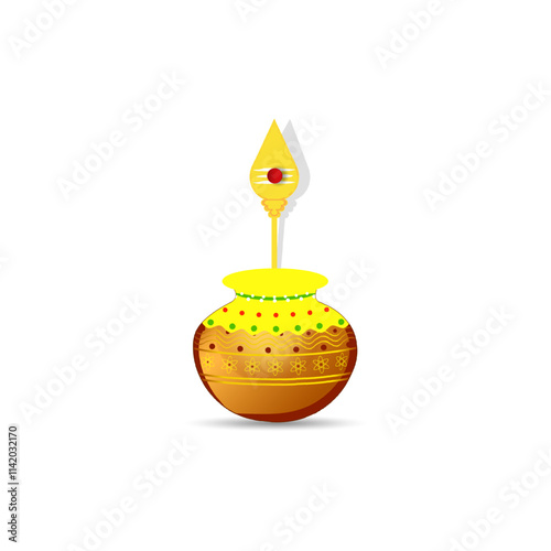 Vector illustration concept of Happy Thaipusam or Thaipoosam greeting with celebrating	 photo