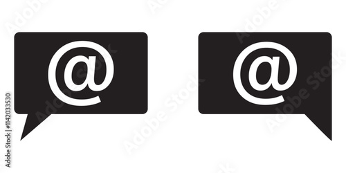 icon mention friend using line style. Mentions Icon Vector Illustration. Mention icon in trendy outline style isolated on white background. Mentions Icon Vector Illustration Eps10.