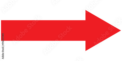 Long arrow. Red arrow pointing right. Red large arrow pointing right. Bold thine long arrow. Vector illustration.  Long arrow icon. Red arrow symbol. Vector illustration of Red arrow icon. Red arrow 