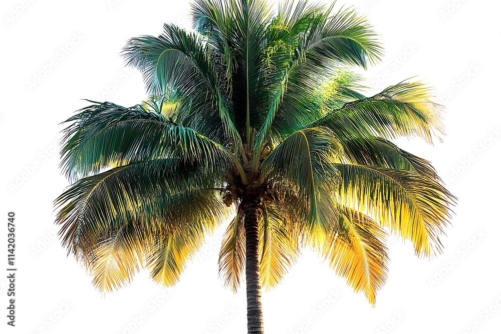 Obraz premium Coconut tree isolated on white background.