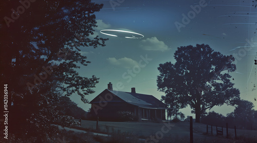 Farmhouse with UFO