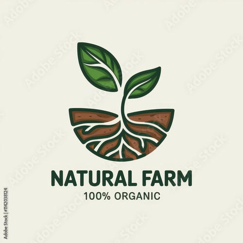 Wallpaper Mural Natural Farm Logo Shows Plant Growth From Soil Torontodigital.ca