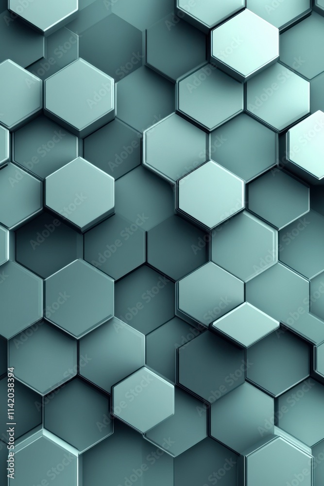 A modern abstract pattern of shiny hexagonal shapes in a cool teal color, creating a visually striking backdrop. A modern abstract pattern of shiny hexagonal shapes in a cool teal color, creating a visually striking backdrop.